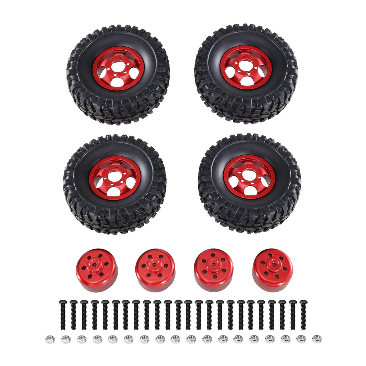 4 Pieces 1/12 Scale RC Car Wheels Wear-Resistant RC Car Wheel Hub Set Long-Lasting for Away from-Road, Rock Crawling