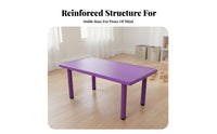 Safety Rounded Corners Adjustable Kids Table and Chair Set Easy to Clean Plastic Rectangular children's Table Ergonomic Design Toddler Learning Desk Strong Load-Bearing for Preschoolers, Toddlers, Teachers, Kindergarten, Home, Playroom, Daycare