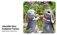 Automatic On/deactivate Solar Rabbit Statue Cute Design Bunny Garden Light Waterproof for Patio, Pathway