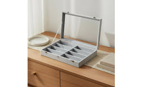 8-Slot Sunglasses Box Soft Velvet Lining 8 Slot Sunglasses Organizer Dustproof Sunglass Storage Box for Retailers, Drawer Organization, Closet