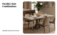 5 Pieces Stsingle-Look table surface 4-Seater Dining Suite Light Luxury Aesthetic Kitchen Table set Modern Design Household Furniture Upholstered Chairs for Apartment Dwellers, Families, Homeowners, Small Spaces, Living Room, breakfast area