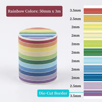 Decorative Washi Tape for Journal Decoration and Planner Decorating, Die Cut Edges Stationery for Students, 5cm x 3m Roll