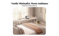 Bedside Table Space Saving Mobile Cross-Bed Table Multi-Functional Rolling Bed Desk for Students, Home Office Workers, Study, Hospital, Living Room