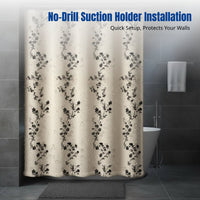 No-Drill Folding Shower Curtain, Waterproof Divider, Suction Holder, Bathroom Privacy Screen, Wet and Dry Separation