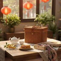 Handwoven Design Rattan Design Storage Case With Handles Vintage Design Storage Box Multi-Purpose Wicker Suitcase Basket Multifunctional for Women, Gift Giving