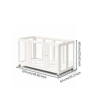 Transparent Pet Fence with Wheels Indoor Dog Fence with Door Portable