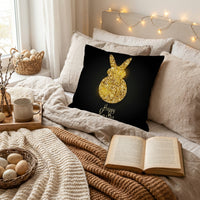 Easter Pillow Cover Zipper Easter Throw Pillow Cover Linen Material Bunny Print Pillow Protector for Homeowners, Gift Presenters, Living Room, Bedroom