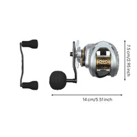 9+1 Bearings Metal Baitcasting Reel 16 Kg Drag Double-Handle Baitcasting Reel EVA Grip Round Baitcaster Compact