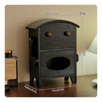 Solid Wood Wooden Robot Tissue Box Creative Design Tissue Box with Storage Drawer Sturdy and Long-Lasting Desktop Organizer Handmade for Restaurant