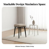 Modern Minimalist Stackable Leg Stool Light Luxury Design Padded Stacking Stool Space-Saving Household Furniture Multi-Purpose for Homeowners, Guests, Adults, Living Room, Kitchen, Bedroom, Office
