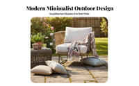 4 Pieces 4-Piece Woven Furniture collection Nordic Design Loveseat and 2-Chair Seating Group Weather-Resistant Outdoor Furnishing for Balcony, Courtyard