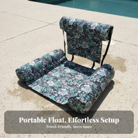 Foldable Inflatable Pool Buoyant Lounger Ing Lounger Patterned Design Mesh Pool Buoyant Lounger Portable for Vacati Single Rs