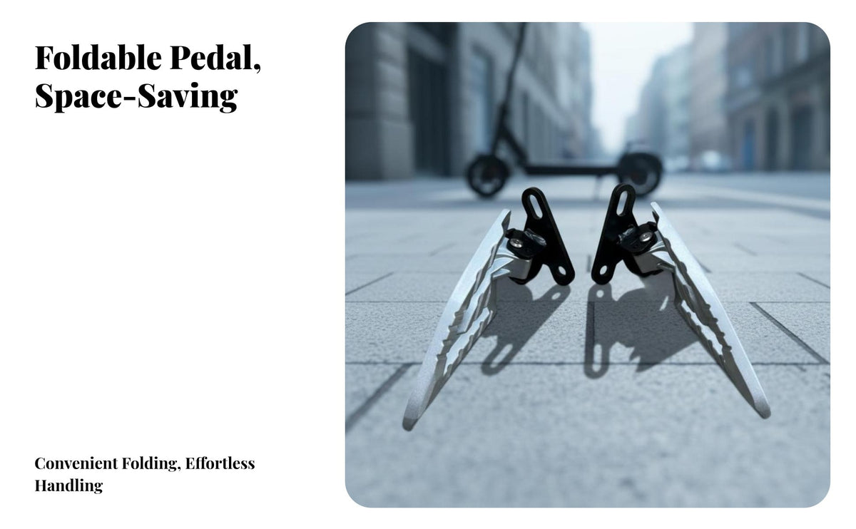 2 Pieces Electric Scooter Rear Foot Pegs Anti-Slip Surface Electric Scooter Footrest Folding Passenger Footrest Sleek Design