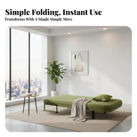 Space-Saving Ottoman Sleeper Multi-Functional Folding Bed Adjustable Backrest transformable Furniture Sturdy Metal Frame for Office Workers, Apartment Dwellers, Small compact-areas, Dorm Room, Bedroom, Hospital