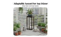 Mortise and Tenon Joinery Multi-Tier Flower Rack complimentarystanding Multi-Tier Wooden Stand No Assembly Required Plant Shelf Modern Oriental Design for Bonsai lovers, Apartment Dwellers, Living Room, Balcony, Sunroom, Entryway