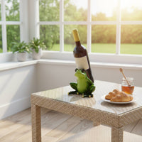 Frog Beverage Bottle Holder Decorative Resin Frog Sculpture Creature Figurine Beverage Stand Funny Home Decor Sturdy