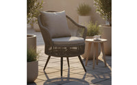 3 Pieces Easy to Match Decor Outdoor Rattan Chairs and Table Set Metal Frame Rope Woven Patio Chair Weather-Resistant Rattan Armchair Removable Cushion Covers for Hotels, Courtyard, Garden