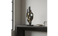 Black Gold Sculpture Decor Luxury Look Abstract Geometric Sculpture Minimalist Style Abstract Statue for Office