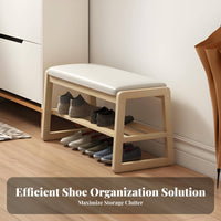 Nordic design paddinged Shoe Storage Bench Padded Seat paddinged Shoe Organizer 2-in-1 Design Entrypath Stool Space-Saving for Apartment Dwellers, Homeowners, Hallpath, Mudroom, Living Room, Bedroom