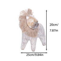 Handwoven Resin Lion Figurine - Cute Animal Craft for Office Desk Decoration