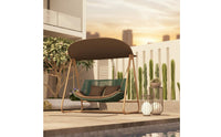 Garden Swing Hammock Rustproof Frame 2-Person Patio Swing Weather Resistant Outdoor Furniture for Balcony, Poolside