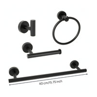 4 Pieces Stainless Steel Bathroom Hardware Set Concealed Mount Towel Bar Set with Loop Modern Towel Bar Rustproof for Guest Bath, Washroom