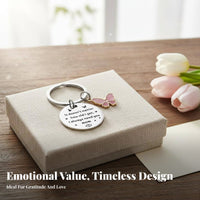 Stainless Steel Keychain Rust-Proof Engraved Mom Keychain for Christmas