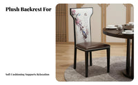 New Chinese Design Upholstered High-Back Chair Padded Cushion Dining Seat Tufted Backrest Indoor Furnishing Elegant Design for Restaurant Owners, Interior Designers, Banquet Hall, Reception Area, Living Room, Bedroom