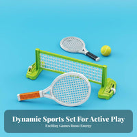 Parent-Child Interaction Miniature Racket Game Hand-Eye Coordination Portable Tennis Game Set Easy Setup for Family, Preschoolers, Party