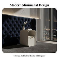 Multifunctional Transparent C-Shaped Table Minimalist Design Nightstand Space-Saving Home Furniture Clear Look for Apartment Dwellers, Homeowners, Interior Designers, Bedroom, Living Room, Office, Entryway