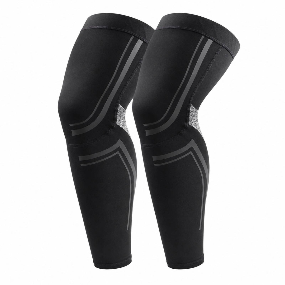 Knee Sleeves with Silicone Strip Anti-Slip Long Compression Knee Sleeves Breathable Lightweight for Runners, Running, Cycling