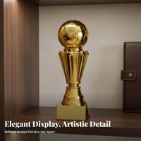 Electroplated Finish Global Championship Award Reproduction Collectible Souvenir Soccer Ball Award Realistic Simulation for Collectors, Kids