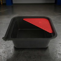 Oil Drain Pan Square Oil Drain Tray with Insert Container Heat-Resistant Long-Lasting for DIYers, Garage, Repair Shop
