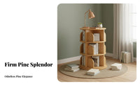 360° Rotation Rotating Book Storage Single Space Saving Rotating Bookshelf Storage Single Stable Structure Bookcase Large Capacity for Students, Families, Living Room, Small Areas, Home Office, Playroom