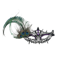 Venetian Masquerade Mask with Feather Black Lace Masquerade Mask Elastic Comfortable for Women, Photo Session