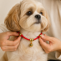 Decorative Dog Collar Charms, Nylon Pendant for Small Dogs, New Year Accessories, Copper Color