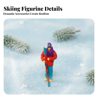 Skier Miniature Highly Detailed Miniature Skier Figurine Winter Sports People Model Realistic 1:64 Scale Skiing People
