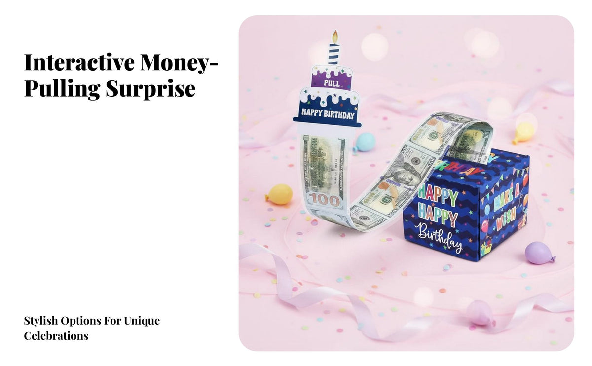 Birthday Banknote Box for Gift, Banknote Pull Box for Family Members, Teenagers, Celebrations, Home