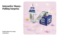 Birthday Banknote Box for Gift, Banknote Pull Box for Family Members, Teenagers, Celebrations, Home