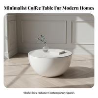 2 Pieces Minimalist Design Round Nesting Coffee Table Set Modern Design Round Nesting Tables Small Space Friendly Living Room Furniture With Storage for Apartment Dwellers, Interior Designers, Homeowners, Office Lounge, Bedroom, Hotel Lobby, Beauty Salon