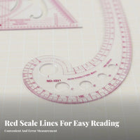 4 Pieces French Curve Ruler Set Versatile Clothing Pattern Making Ruler Set Accurate Scale Sewing Rulers for Tailors
