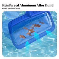 Pool Skimmer Net Detachable Handle Pond Debris Net Frame Fine Mesh Pool Skimmer for Spa