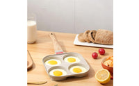 Lid 4-Hole Omelet Pan Easy to Clean 4-Hole Omelette Pan Even Heat Distribution Nonstick Egg Skillet Quick Heating