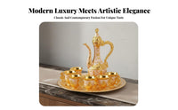 8 Pieces 8 Piece Beverage Set Embossed Pattern Ornate Metal Beverage Set Home Decor Fine Workmanship for Party