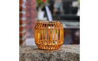 Outdoor Hanging Solar Lanterns Warm Glow Solar Lantern with Handle Handwoven Rattan Lantern Cordless for Patio, Garden, Balcony, Terrace