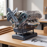V8 Engine Model Kit Desktop Mini V8 Engine Kit STEM for Classroom, Adults, Teens