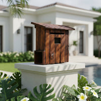 Rainproof Wooden Mailbox Outdoor Use Solid Wood Mailbox Antique Design Vintage Wood Mail Holder