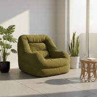 Removable and Washable Cover Tatami Floor Sofa High-Density Particle Filling Corduroy Floor Chair 110° Recline Angle Modern Nest Chair Ergonomic Back Support for Small Apartment, Living Room, Bedroom, Balcony