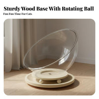Clear View Design Space Capsule Cat Bed Stable Base Transparent Cat Nest Polished Round Border Pet Furniture Easy to Install for Kittens, Large Cats