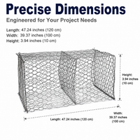 Galvanized PVC Coated Gabion Basket, Steel Gabion Cages for Retaining Walls, High Resistance for Flood Control, Riverbank Protection